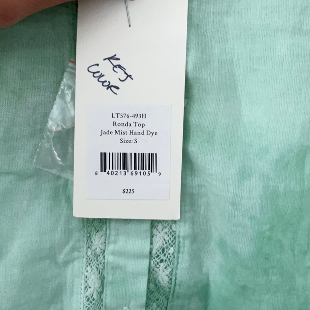 NWT LoveShackFancy Mint Green Floral Embroidered Rhonda Top Sz S, gorgeous! - Picture 4 of 8